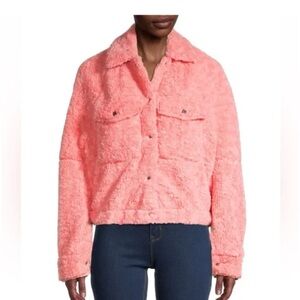 Free People Pink Teddy Jacket